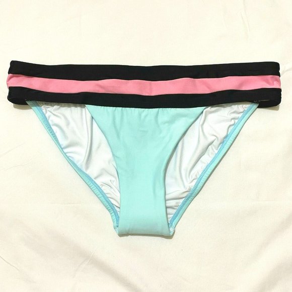 PILYQ Women's Color Block Banded Full Bikini Bottom Size L - Picture 1 of 4
